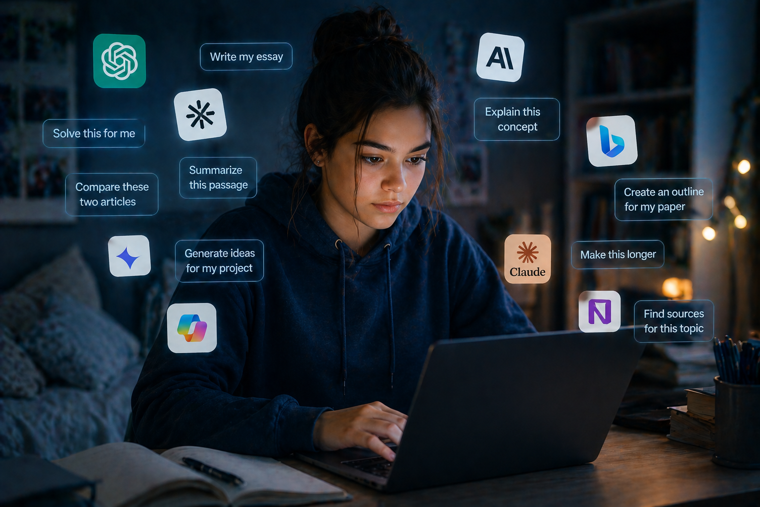 Girl Using AI